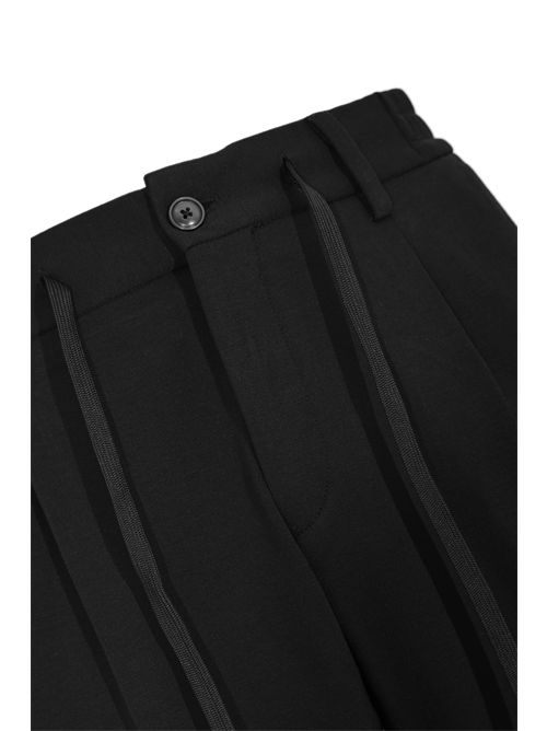 Pantalone in misto rayon con coulisse Black DANIELE ALESSANDRINI | DA1FW26P018101